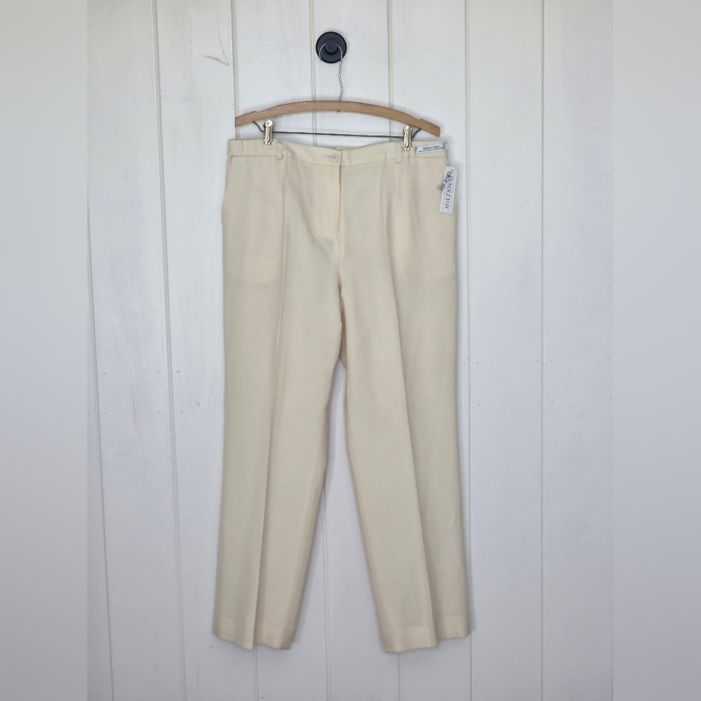 NWT Pendleton Petite Cream Virgin Wool Career Essentials slacks Size 16 16p